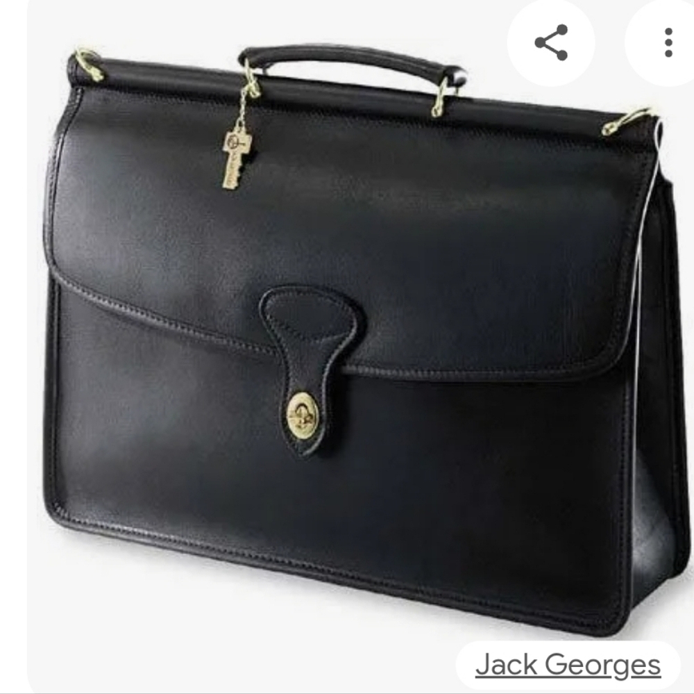 Jack Georges Flapover Leather Briefcase